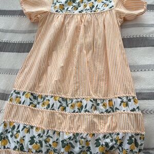 Striped and lemon vintage dress